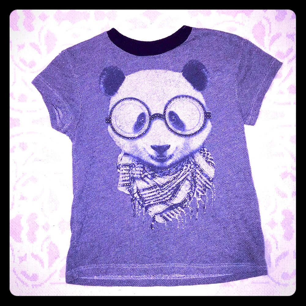 PANDA Embellished T-shirt-Size Small